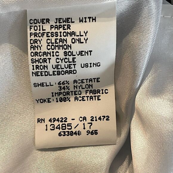 Vintage Scott McClintock (Jessica McClintock) White Satin and Black Velvet Gown. - Picture 7 of 13